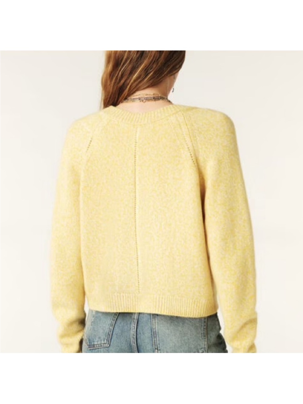 Ba&sh Carila Yellow Cashmere Cardigan, size Small - Picture 7 of 12